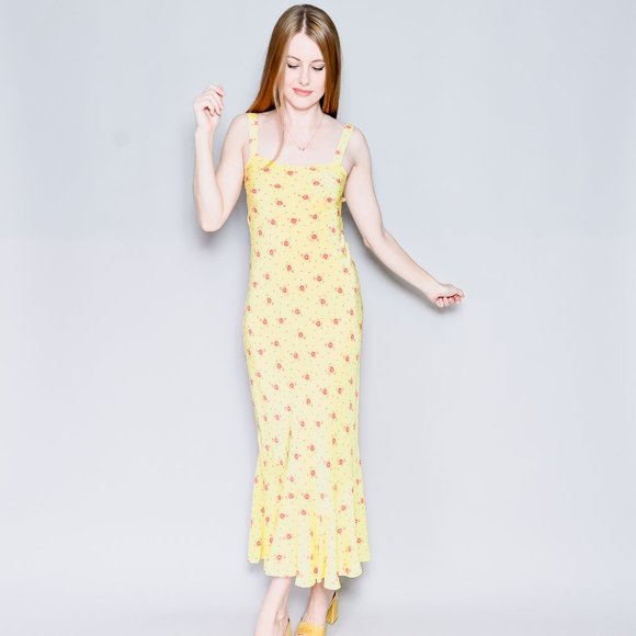 REALISATION Silk Allegra Yellow Dress in Verona Floral - Picture 1 of 8